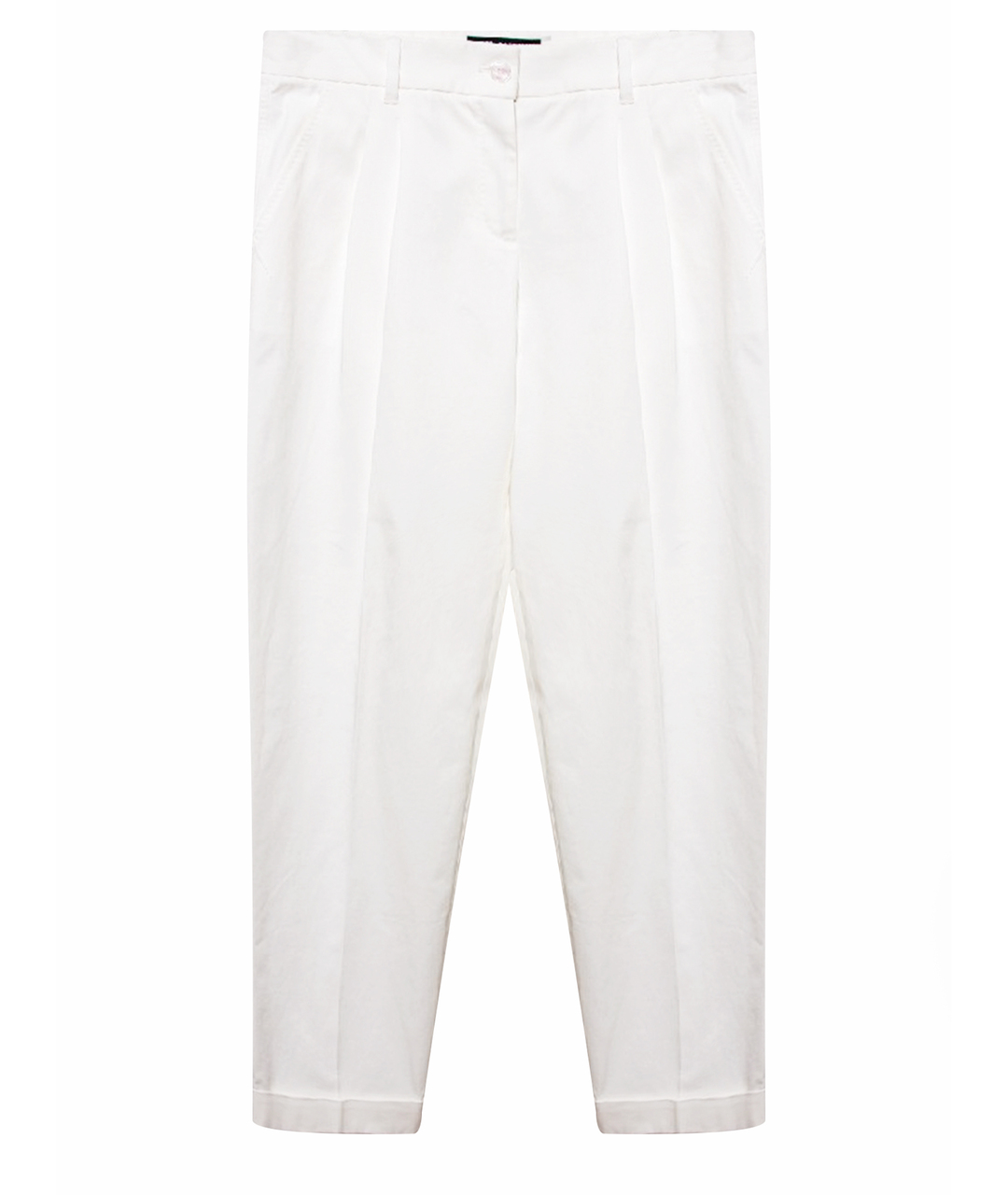 DOLCE&GABBANA Белые хлопковые прямые брюки, фото 1