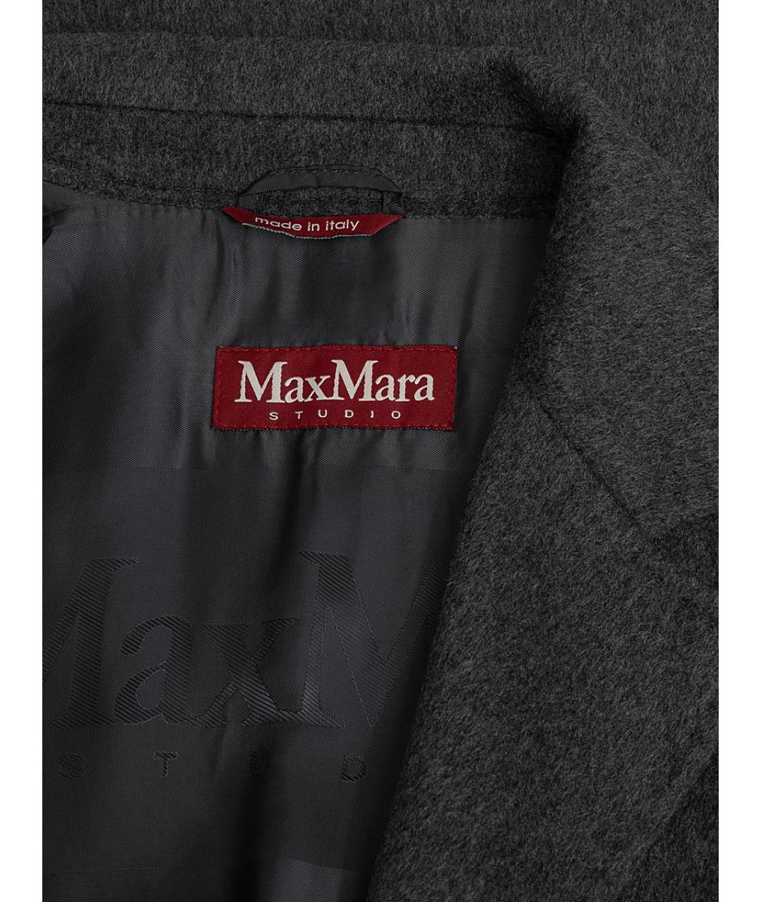 MAX MARA STUDIO Серое кашемировое пальто, фото 3