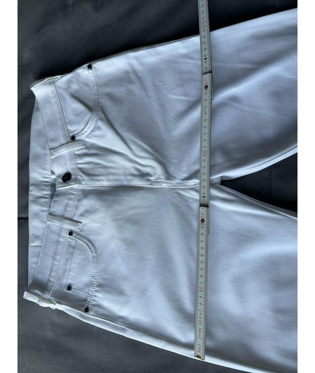 MAX MARA Белые хлопковые прямые джинсы, фото 4