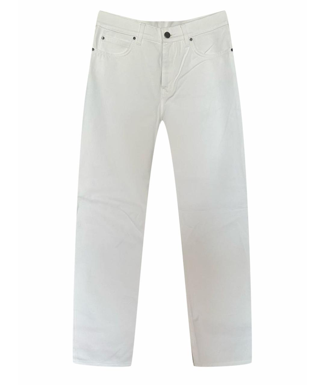 MAX MARA Белые хлопковые прямые джинсы, фото 1