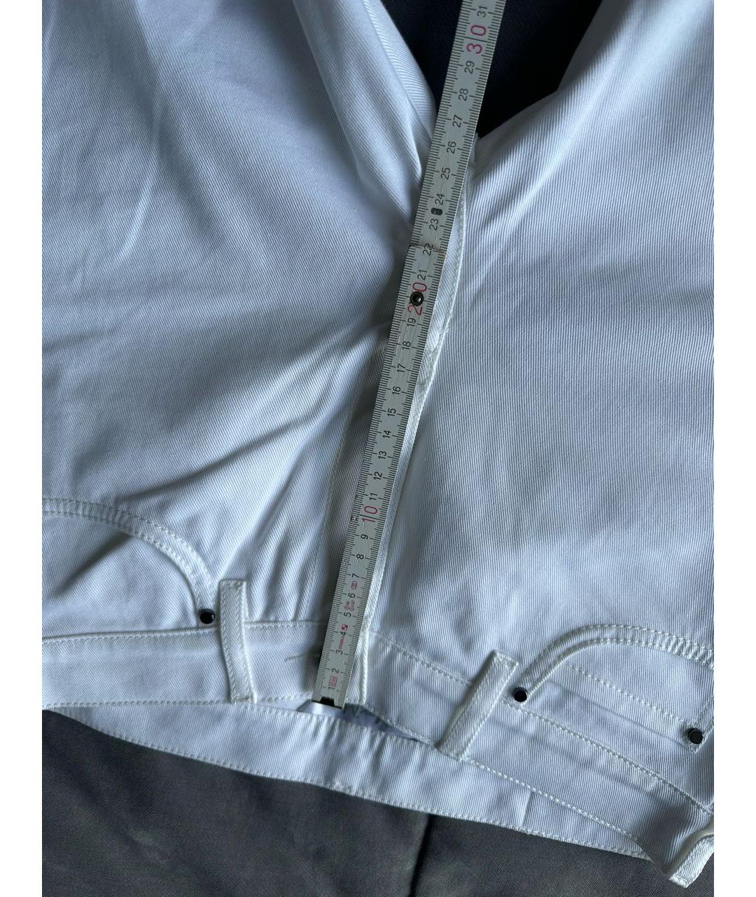 MAX MARA Белые хлопковые прямые джинсы, фото 7