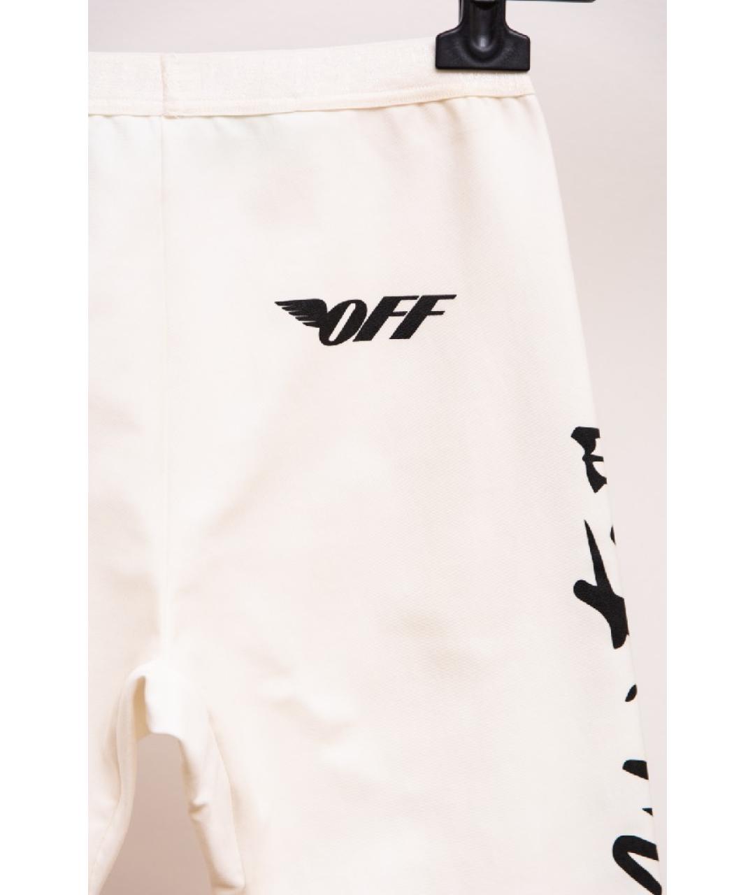 OFF-WHITE Белые вискозные леггинсы и велосипедки, фото 8