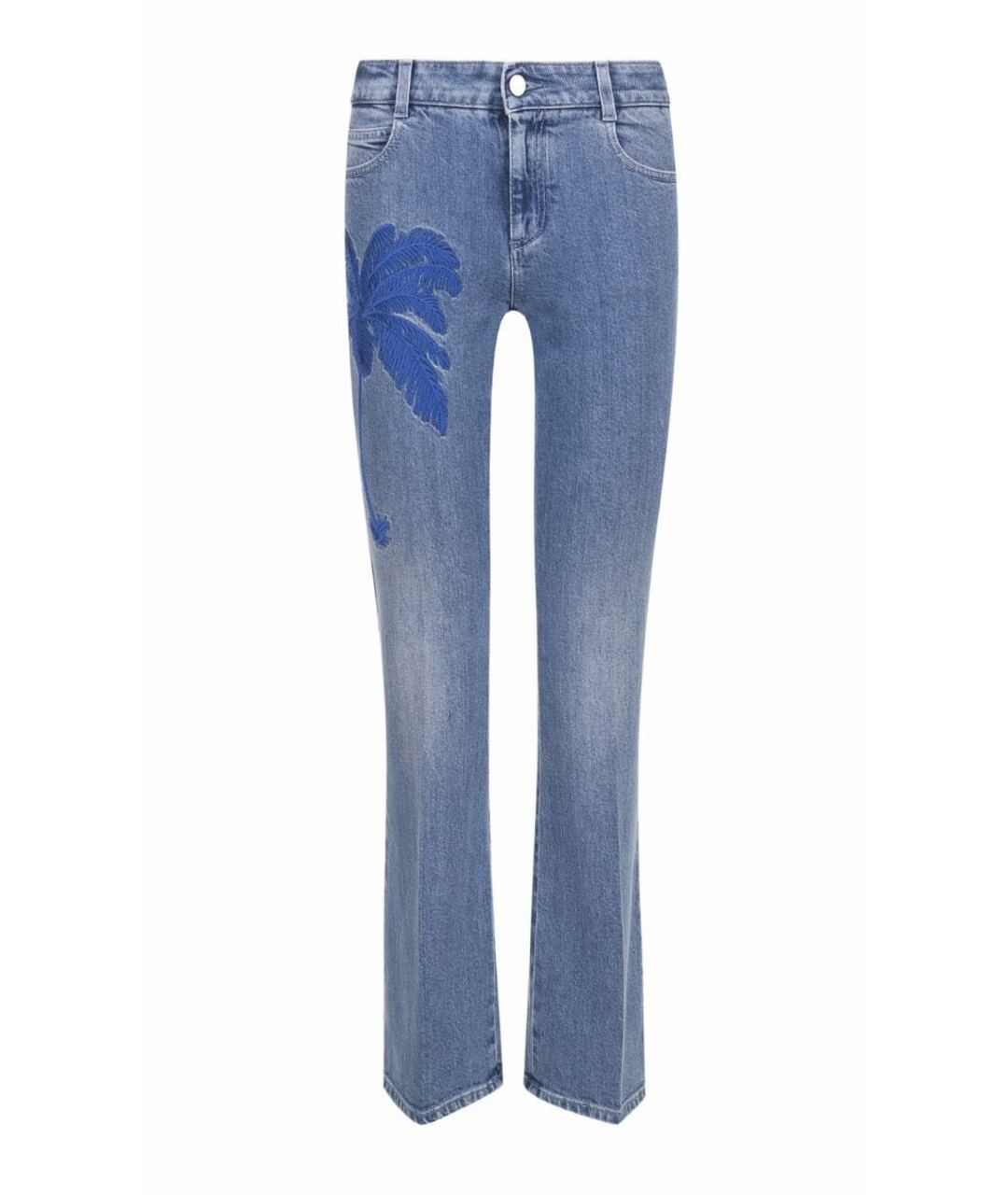 STELLA MCCARTNEY Голубые хлопко-эластановые джинсы клеш, фото 1