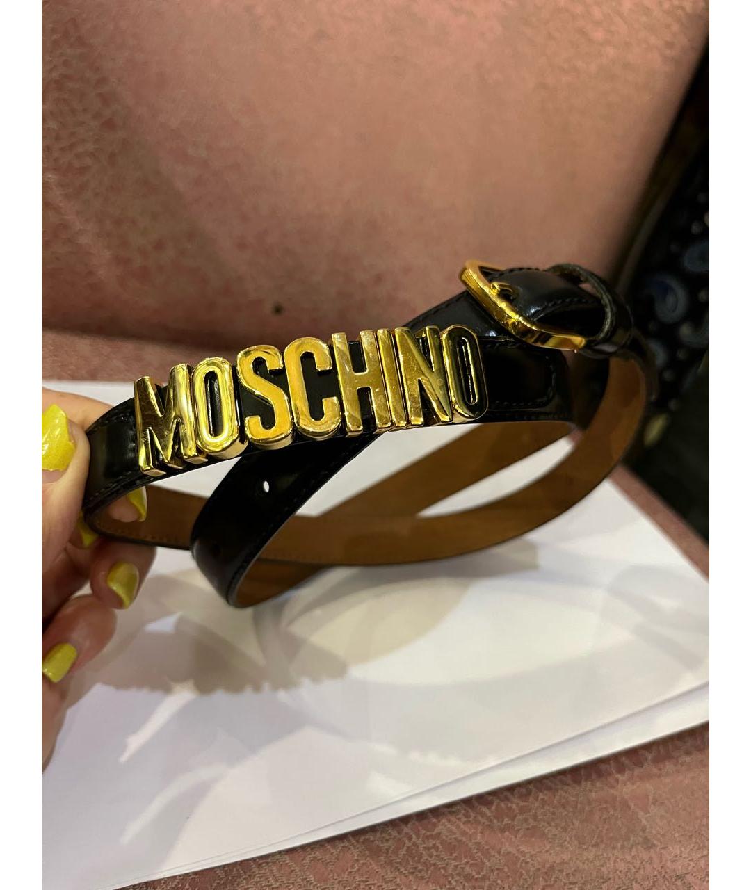 MOSCHINO Черный кожаный ремень, фото 6