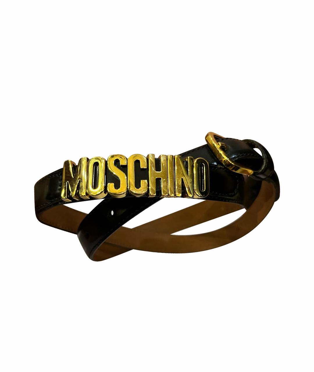 MOSCHINO Черный кожаный ремень, фото 1