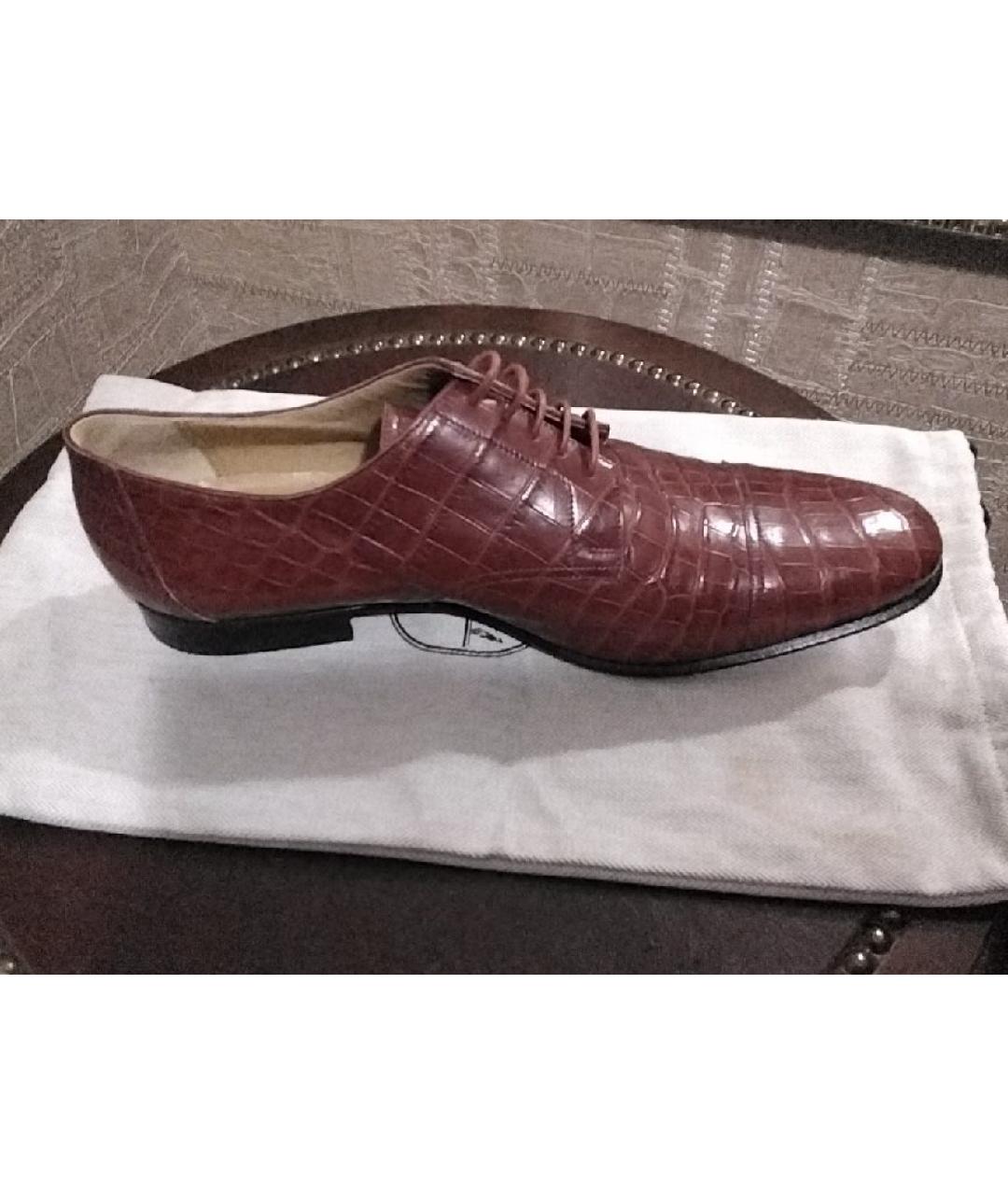 HERMES PRE-OWNED Бордовые туфли из экзотической кожи, фото 8