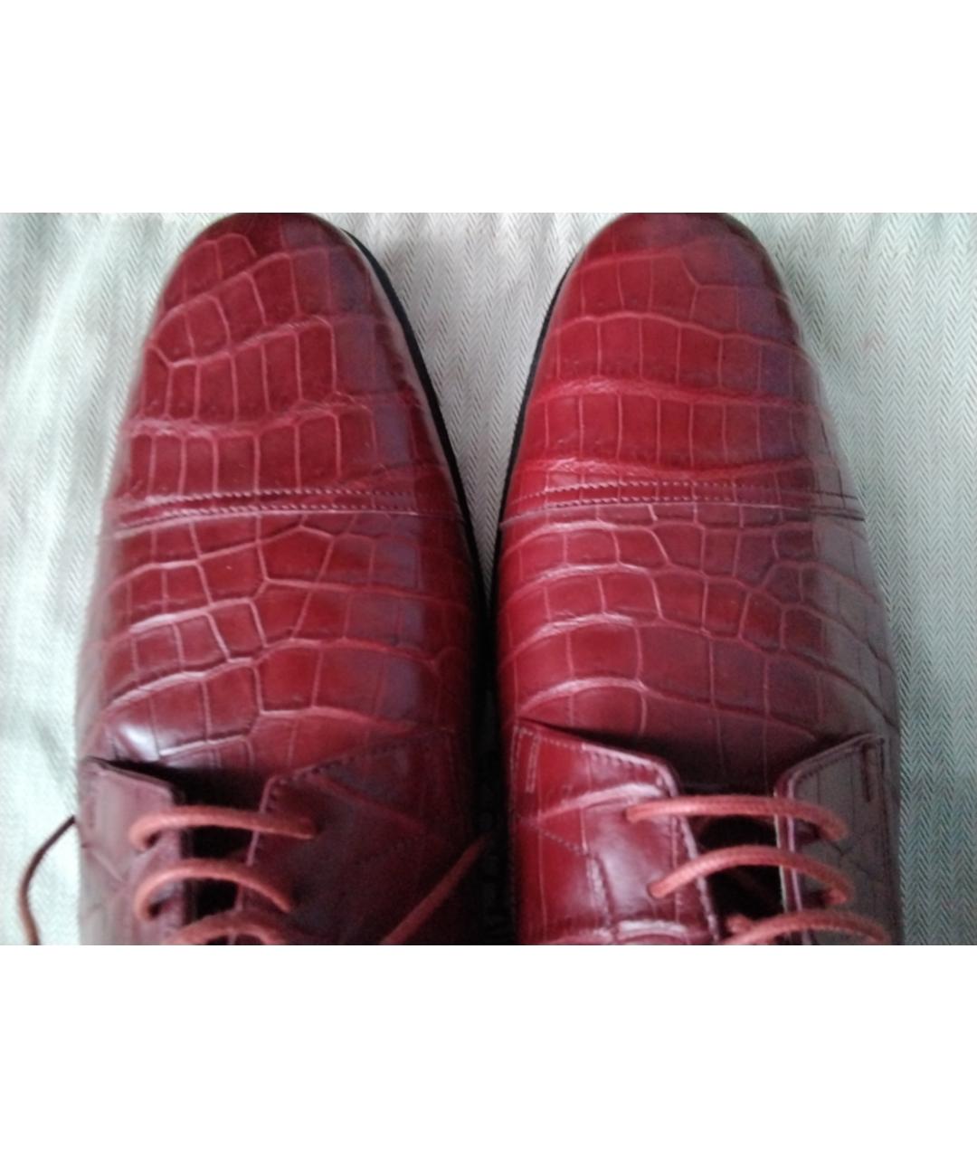 HERMES PRE-OWNED Бордовые туфли из экзотической кожи, фото 6