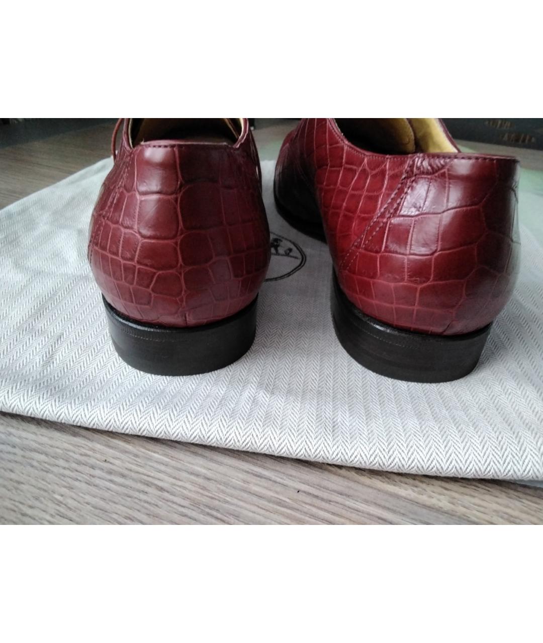 HERMES PRE-OWNED Бордовые туфли из экзотической кожи, фото 4