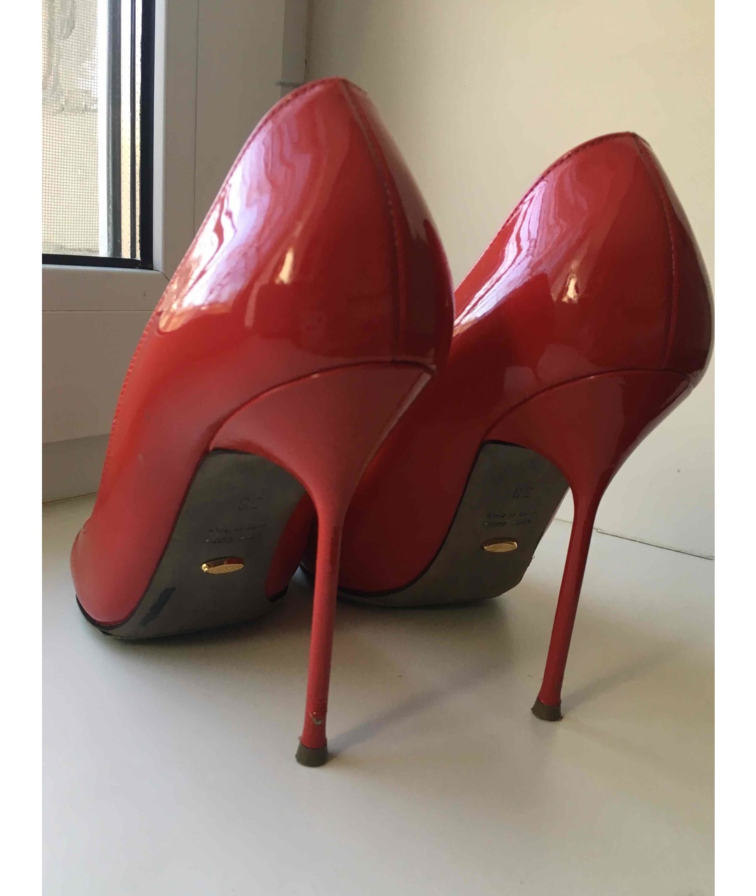 SERGIO ROSSI Красные туфли из лакированной кожи, фото 2