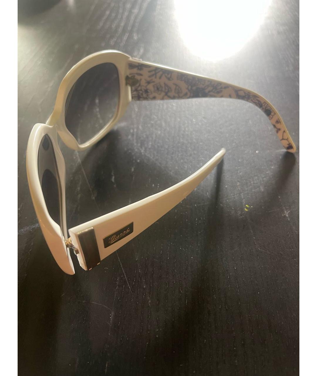 GUCCI Белые пластиковые солнцезащитные очки, фото 4