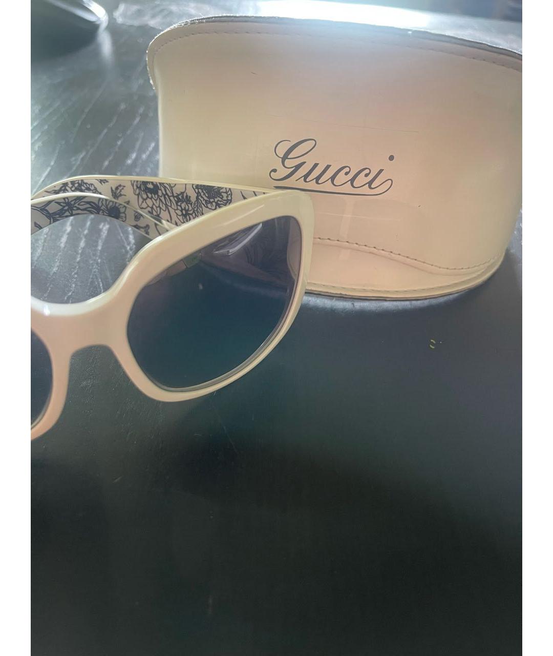 GUCCI Белые пластиковые солнцезащитные очки, фото 6