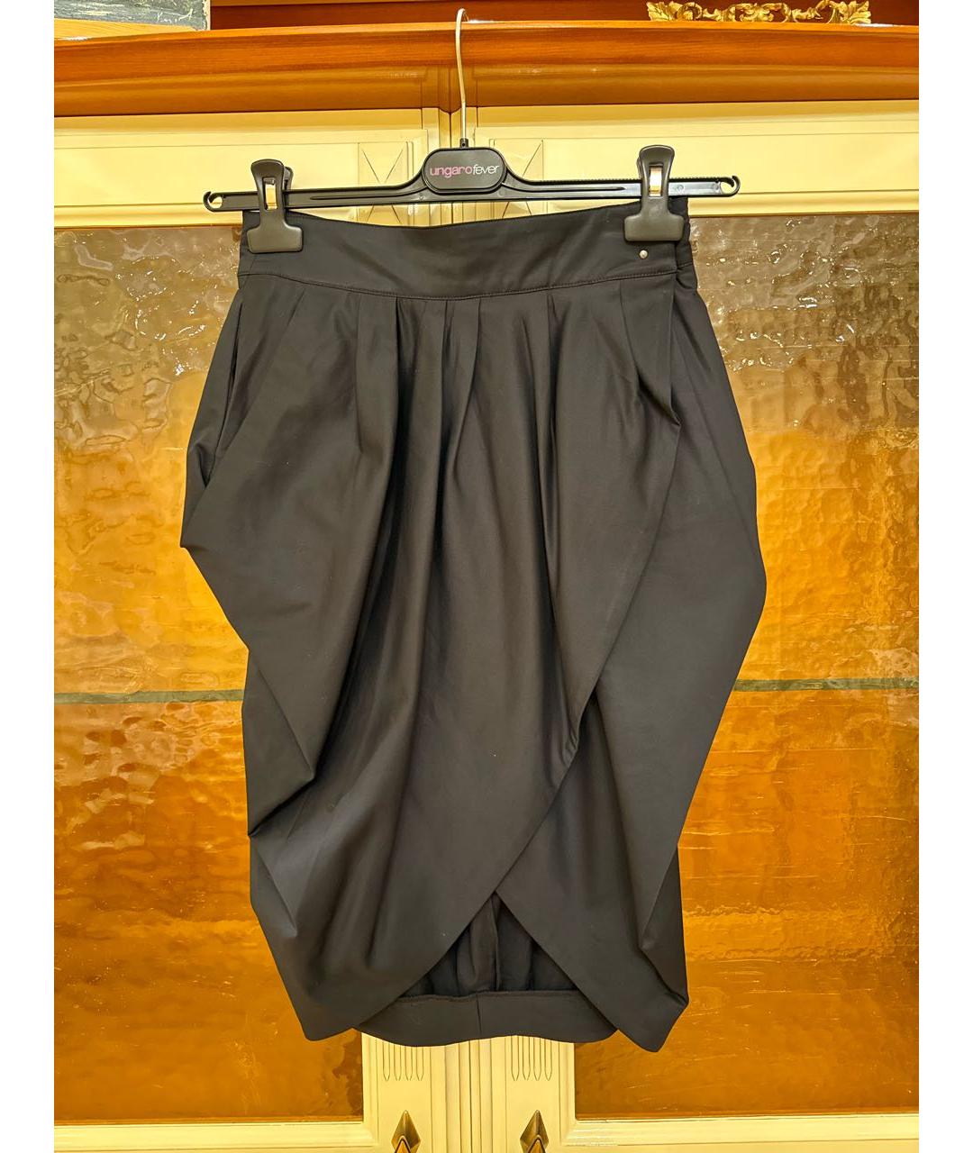 MCQ ALEXANDER MCQUEEN Черная хлопко-эластановая юбка миди, фото 7