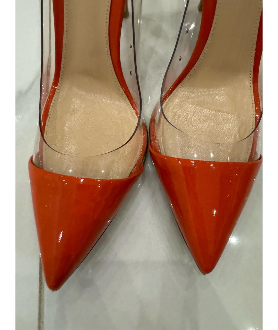 GIANVITO ROSSI Оранжевое туфли из лакированной кожи, фото 4