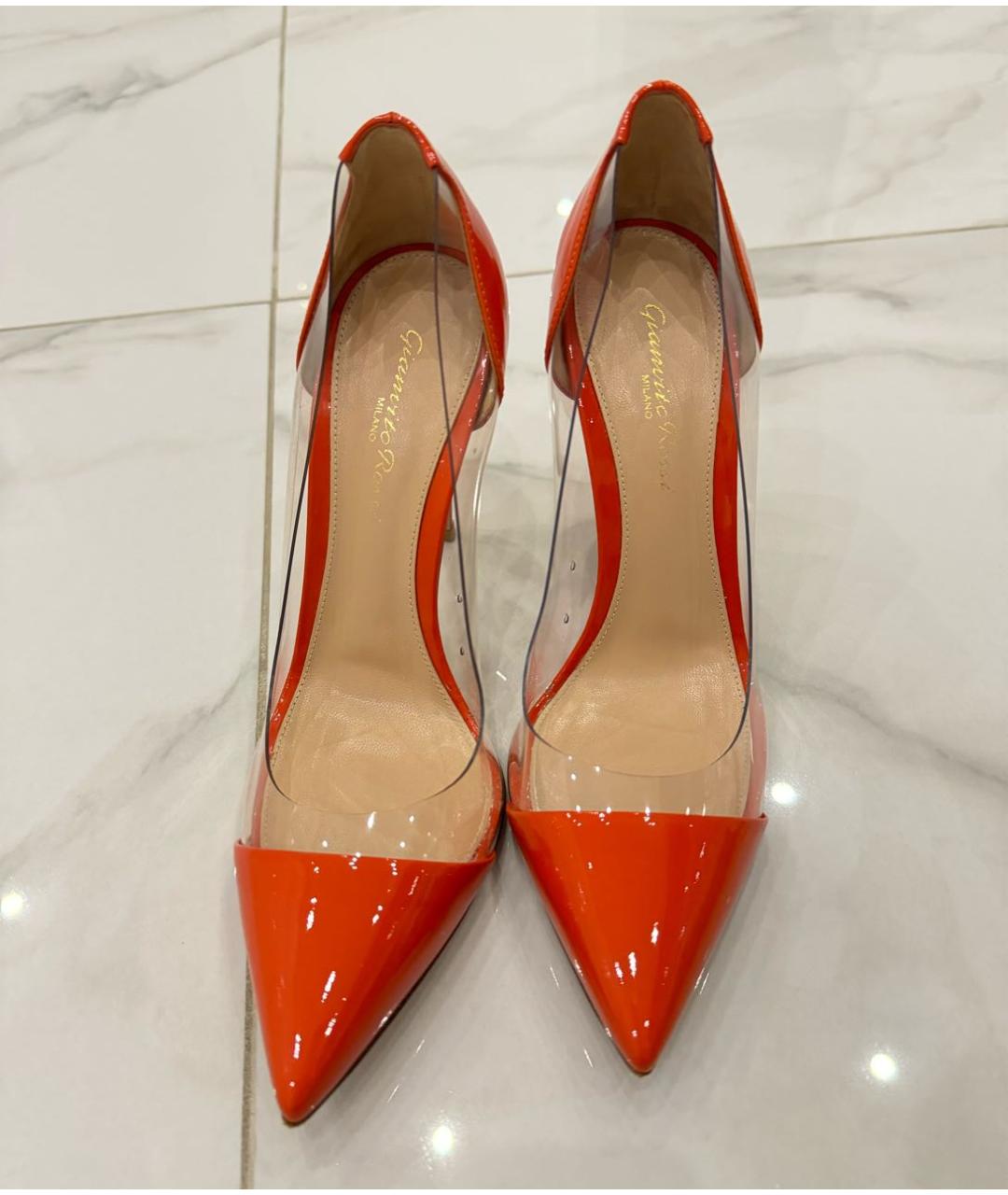 GIANVITO ROSSI Оранжевое туфли из лакированной кожи, фото 2