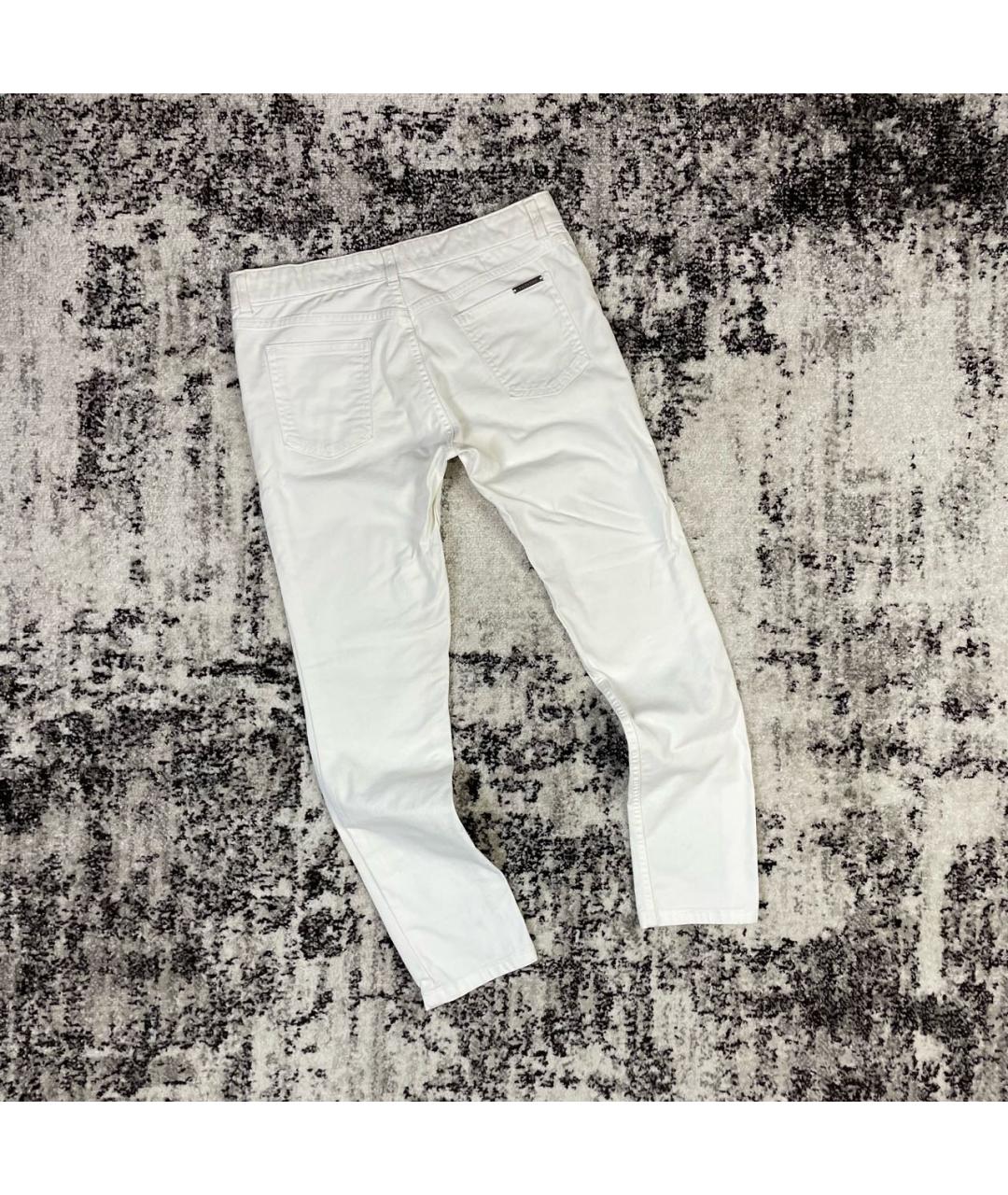VALENTINO Белые хлопко-эластановые прямые джинсы, фото 3