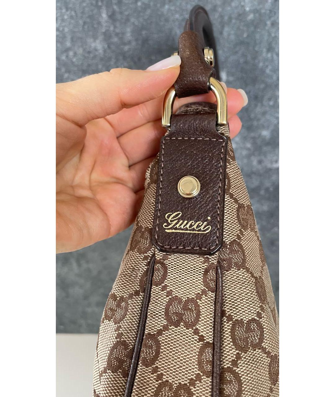 GUCCI Коричневая кожаная сумка с короткими ручками, фото 4