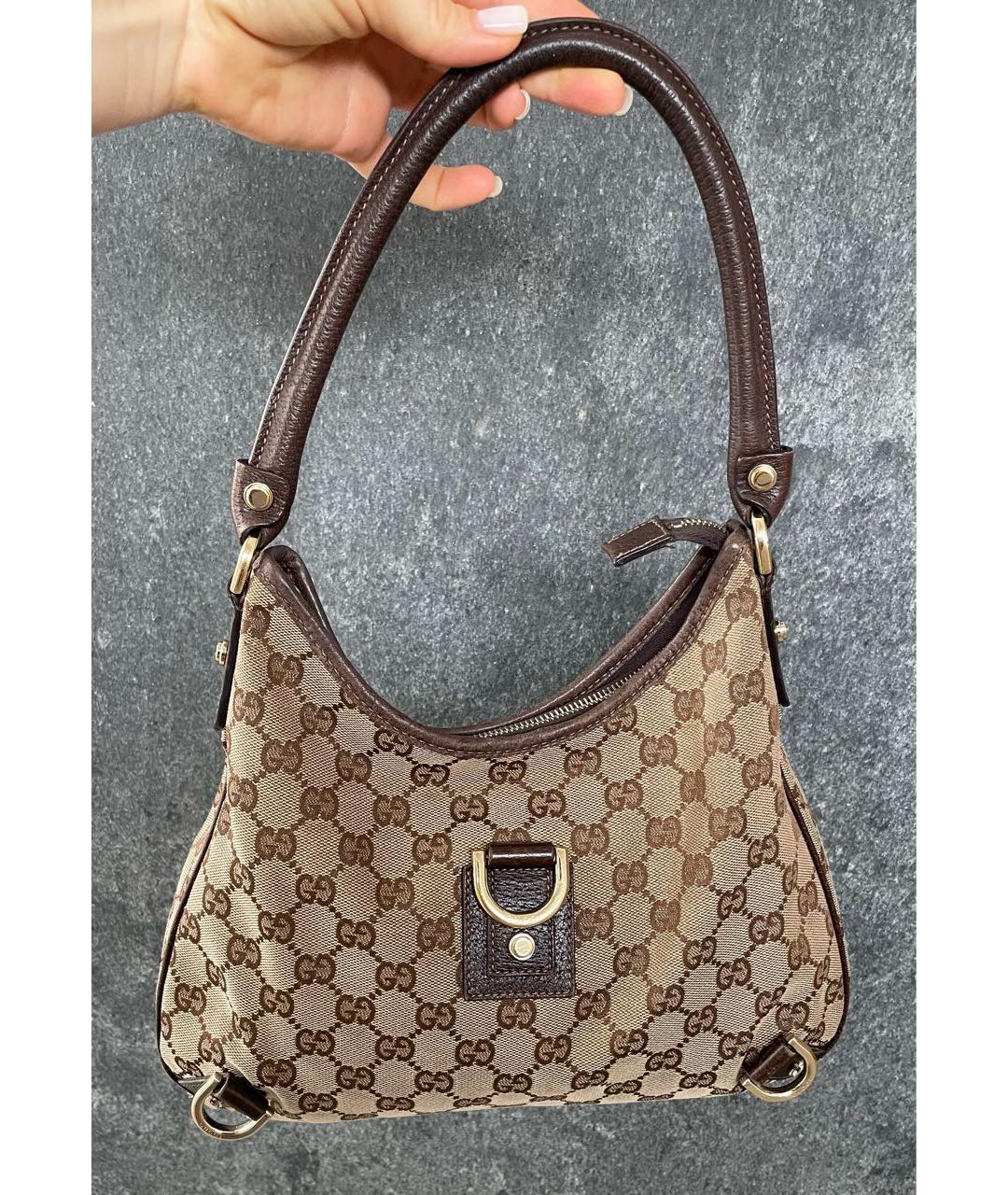 GUCCI Коричневая кожаная сумка с короткими ручками, фото 2