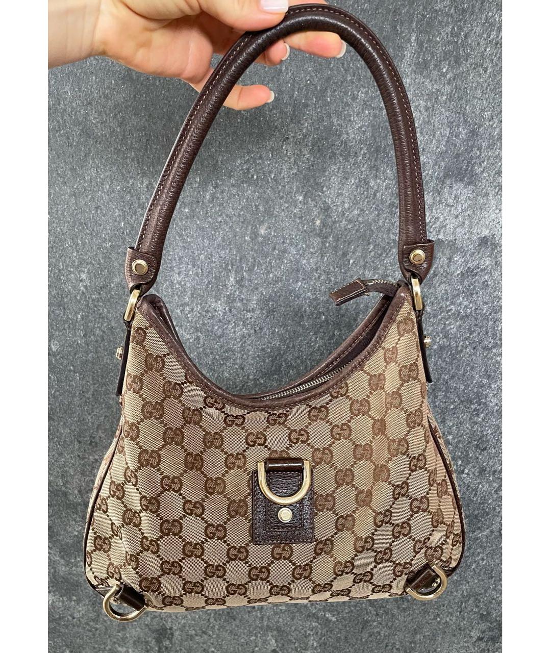 GUCCI Коричневая кожаная сумка с короткими ручками, фото 8