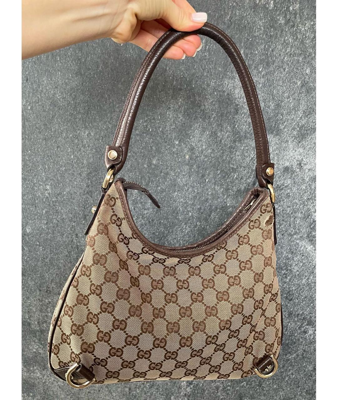 GUCCI Коричневая кожаная сумка с короткими ручками, фото 3