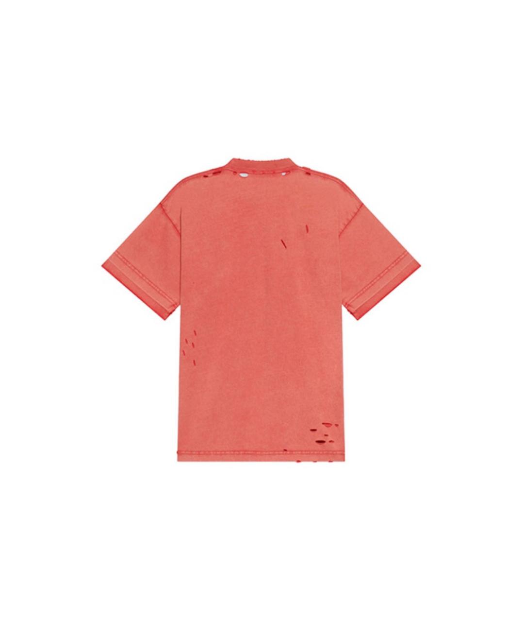 BALENCIAGA Оранжевая хлопковая футболка, фото 2