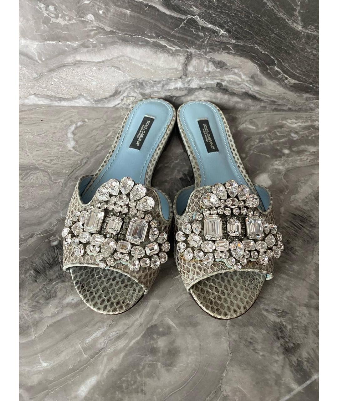 DOLCE&GABBANA Шлепанцы из экзотической кожи, фото 7