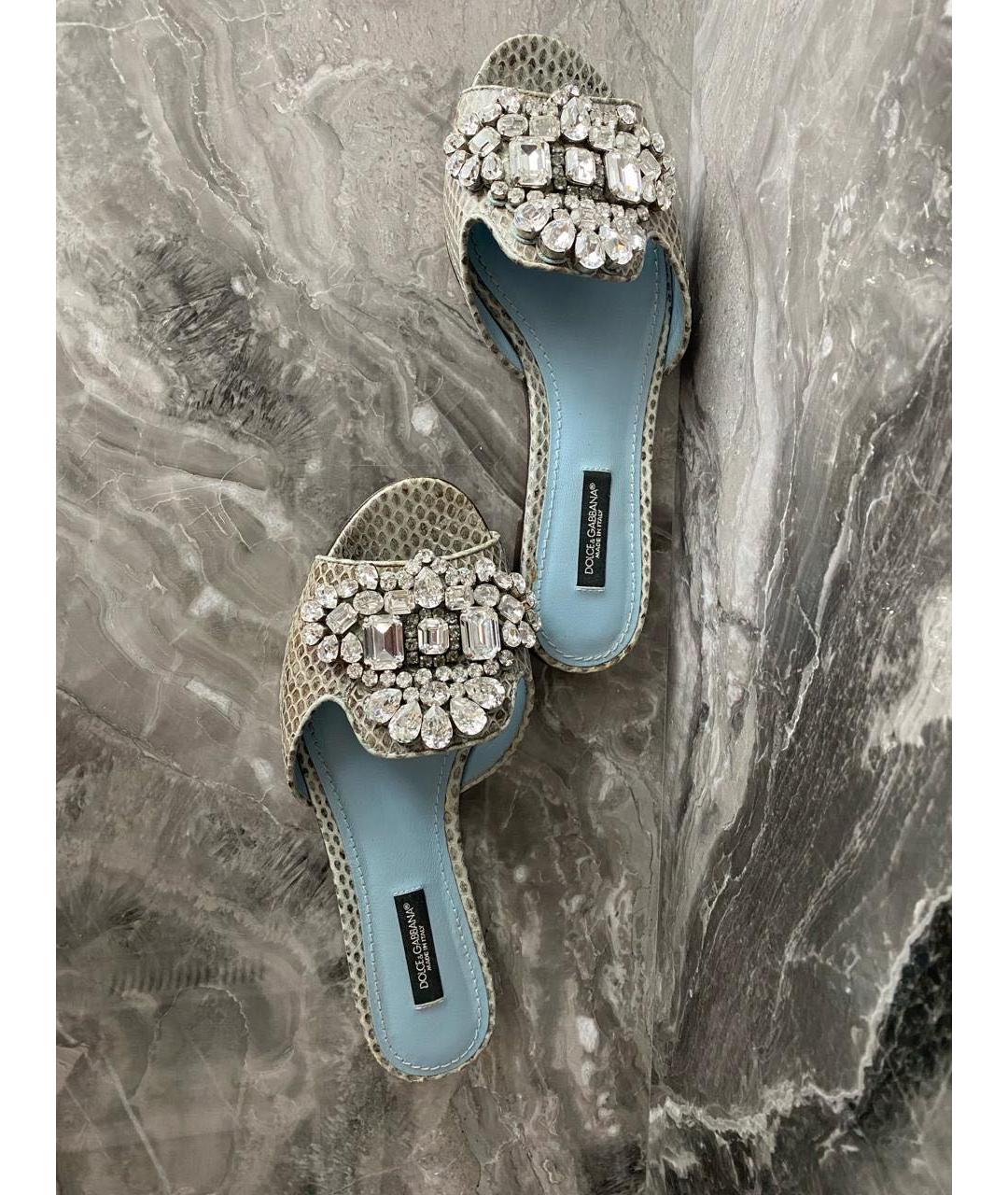 DOLCE&GABBANA Шлепанцы из экзотической кожи, фото 4
