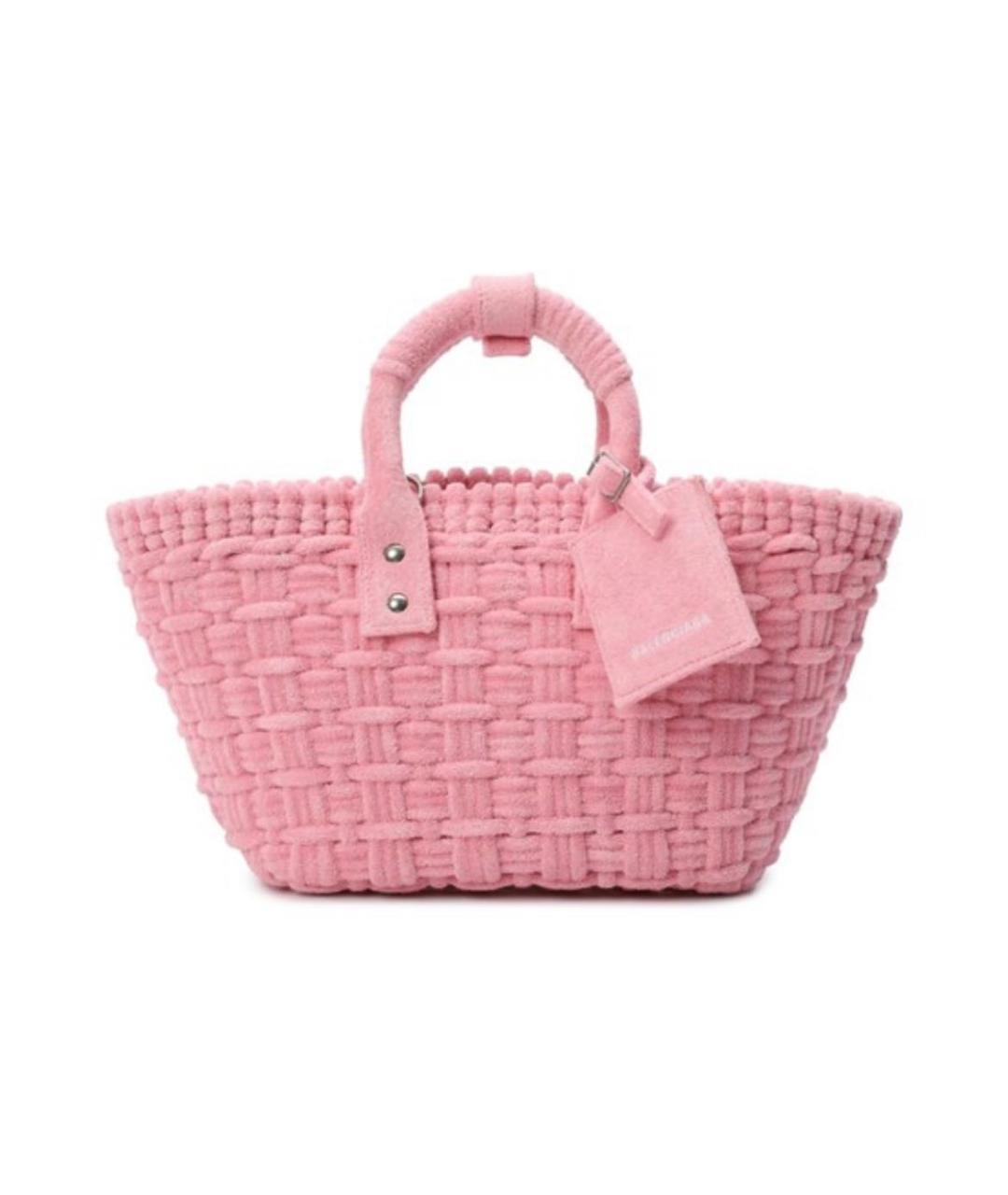 BALENCIAGA Розовая хлопковая сумка с короткими ручками, фото 1