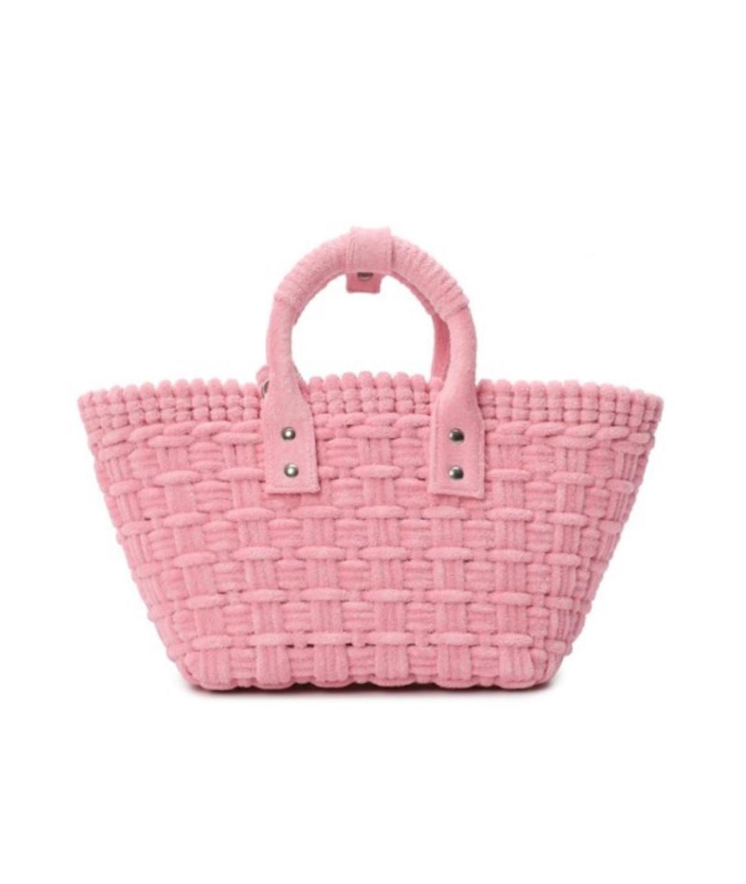 BALENCIAGA Розовая хлопковая сумка с короткими ручками, фото 3
