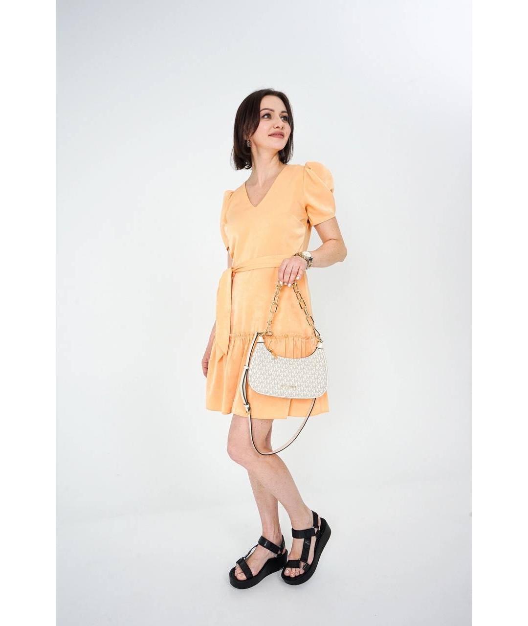 KARL LAGERFELD Оранжевое полиэстеровое повседневное платье, фото 8