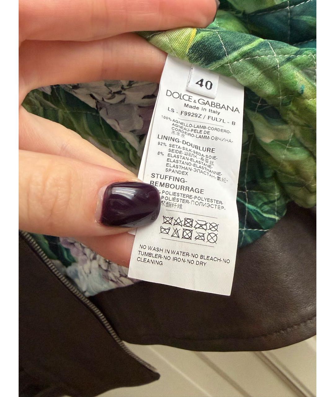 DOLCE&GABBANA Черная кожаная куртка, фото 7