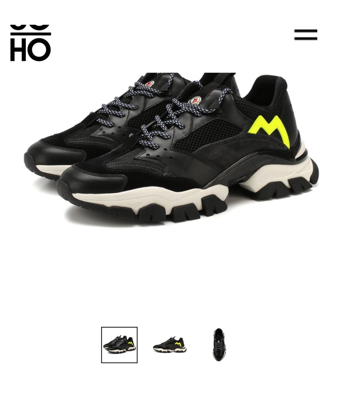 MONCLER Черные низкие кроссовки / кеды, фото 2