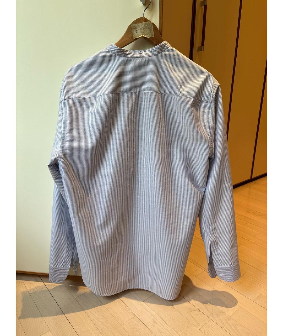GIORGIO ARMANI Голубая хлопко-шелковая кэжуал рубашка, фото 2