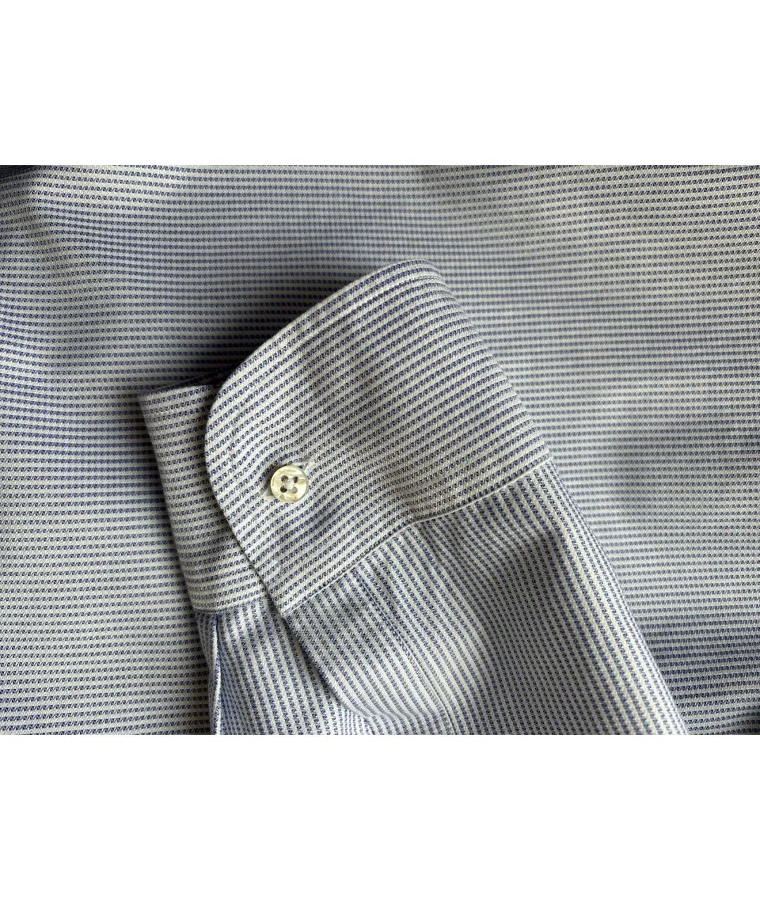 GIORGIO ARMANI Голубая хлопко-шелковая кэжуал рубашка, фото 4