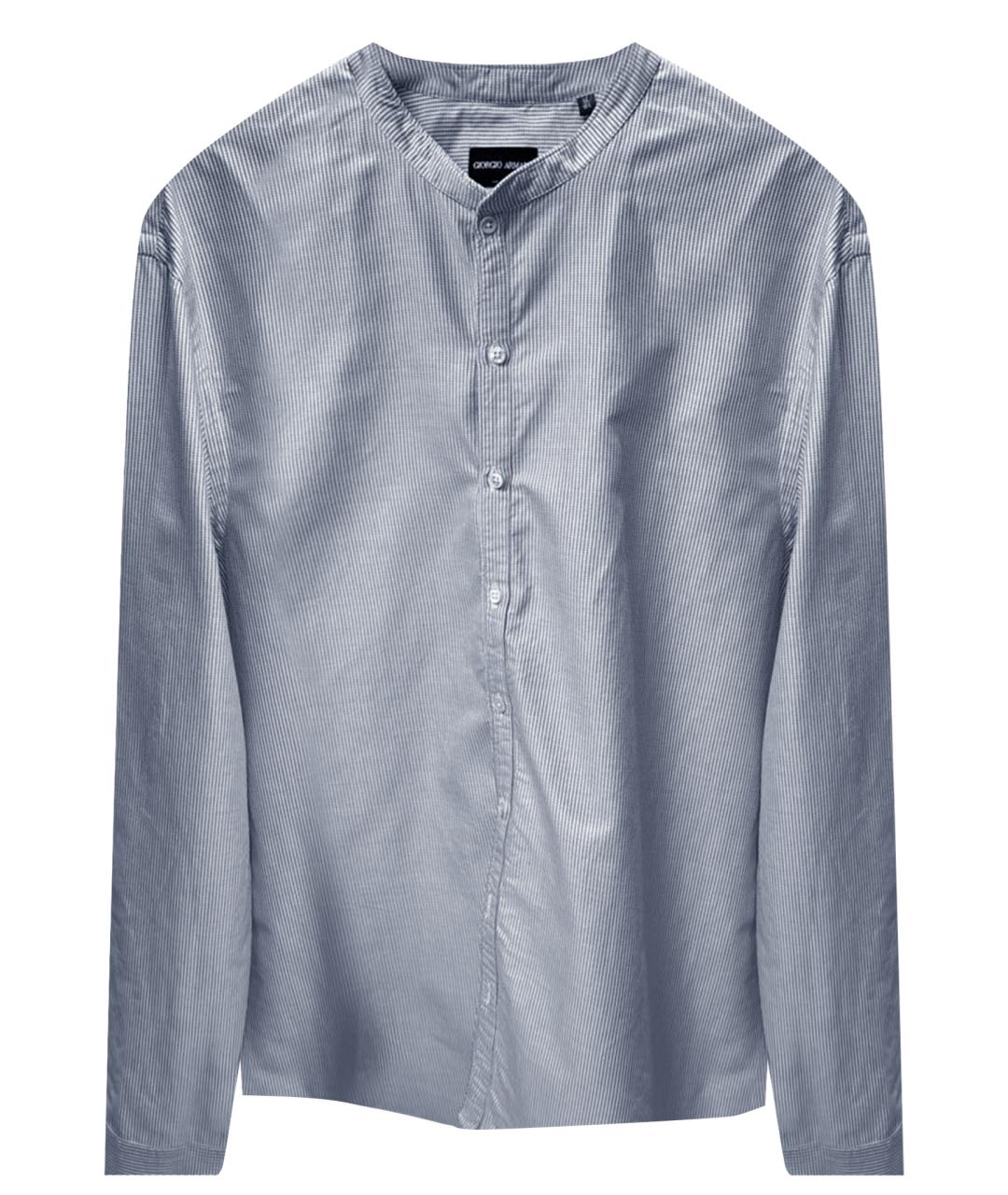 GIORGIO ARMANI Голубая хлопко-шелковая кэжуал рубашка, фото 1