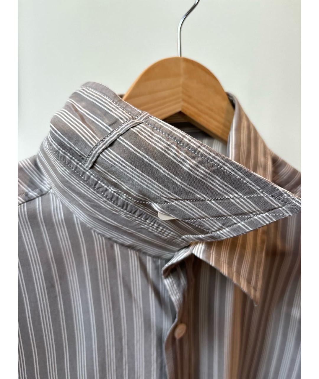 SAINT LAURENT Серая шелковая классическая рубашка, фото 6