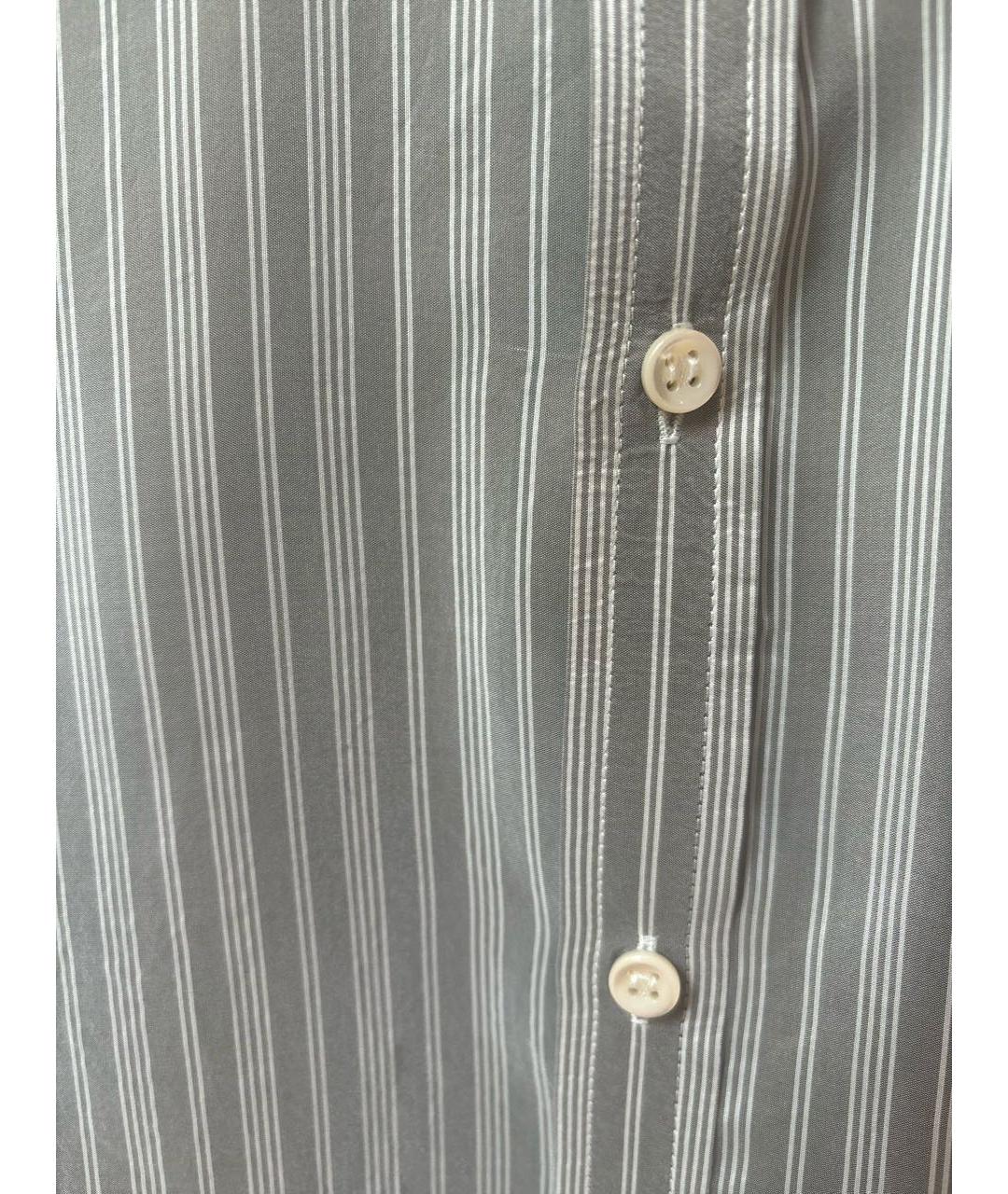SAINT LAURENT Серая шелковая классическая рубашка, фото 4