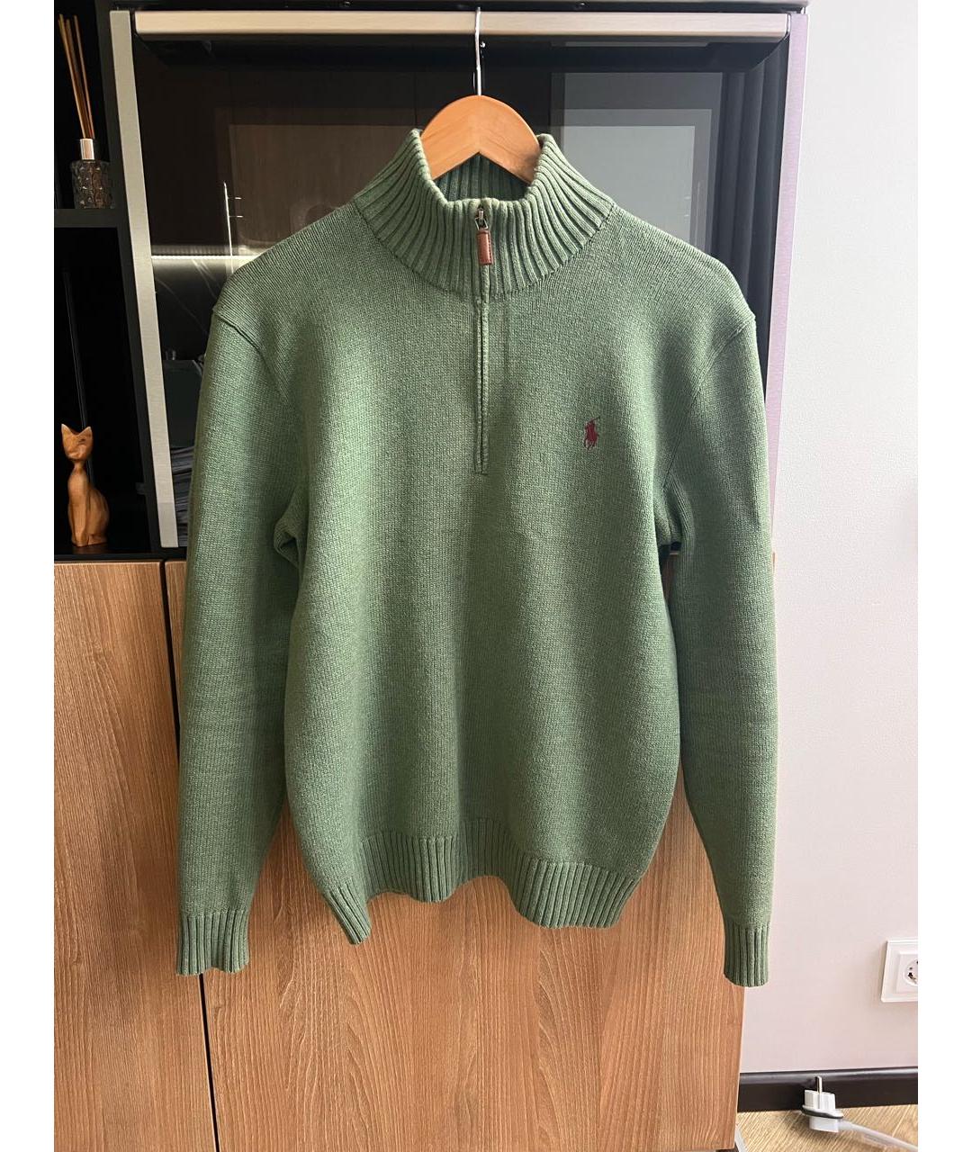 POLO RALPH LAUREN Зеленый хлопковый джемпер / свитер, фото 7