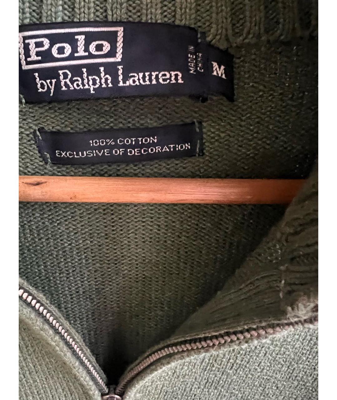 POLO RALPH LAUREN Зеленый хлопковый джемпер / свитер, фото 3