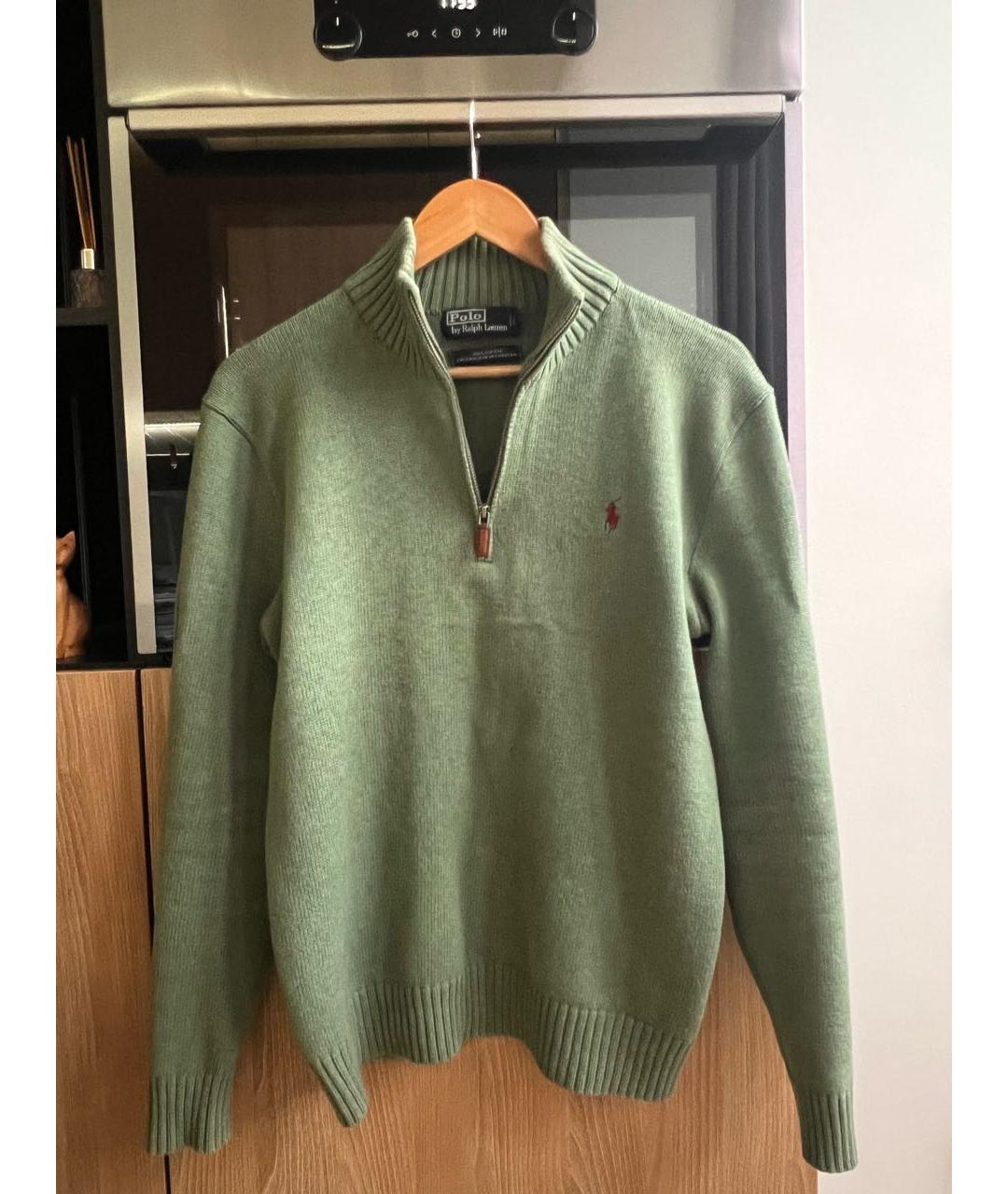 POLO RALPH LAUREN Зеленый хлопковый джемпер / свитер, фото 9