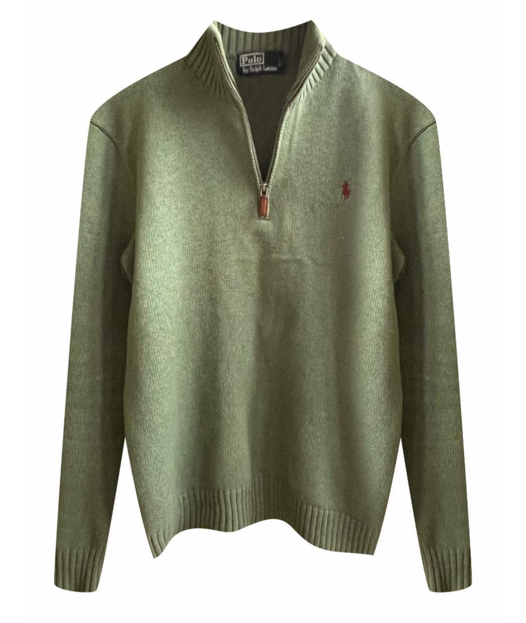 POLO RALPH LAUREN Зеленый хлопковый джемпер / свитер, фото 1