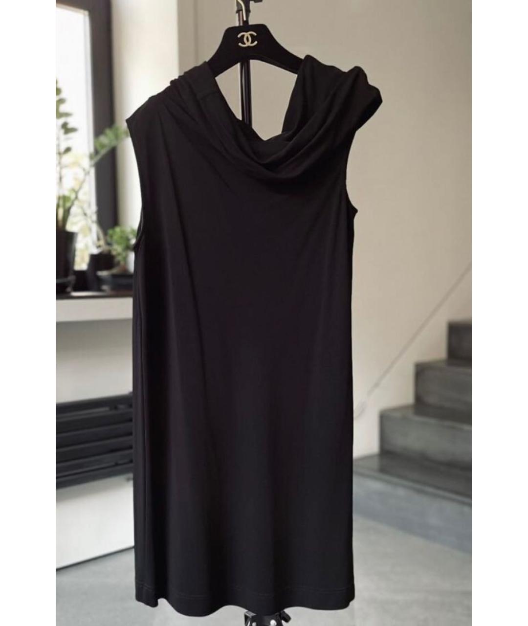 HERMES Черное вискозное платье, фото 9