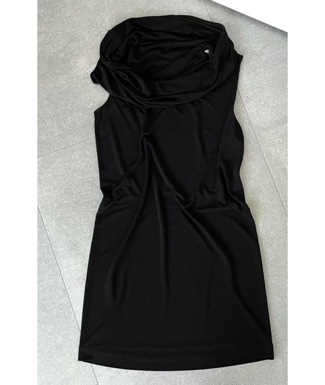 HERMES Черное вискозное платье, фото 2