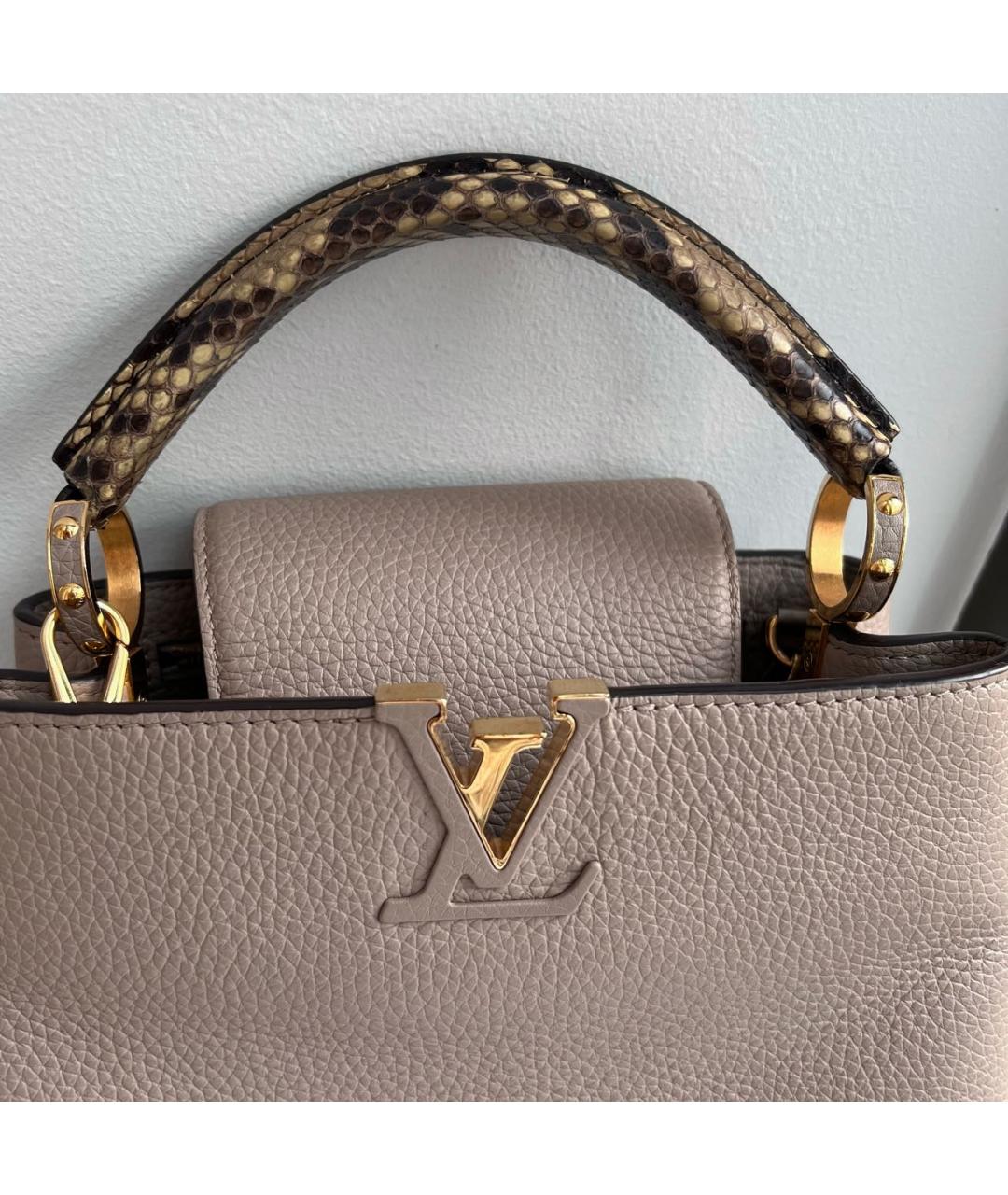 LOUIS VUITTON PRE-OWNED Бежевая кожаная сумка с короткими ручками, фото 3