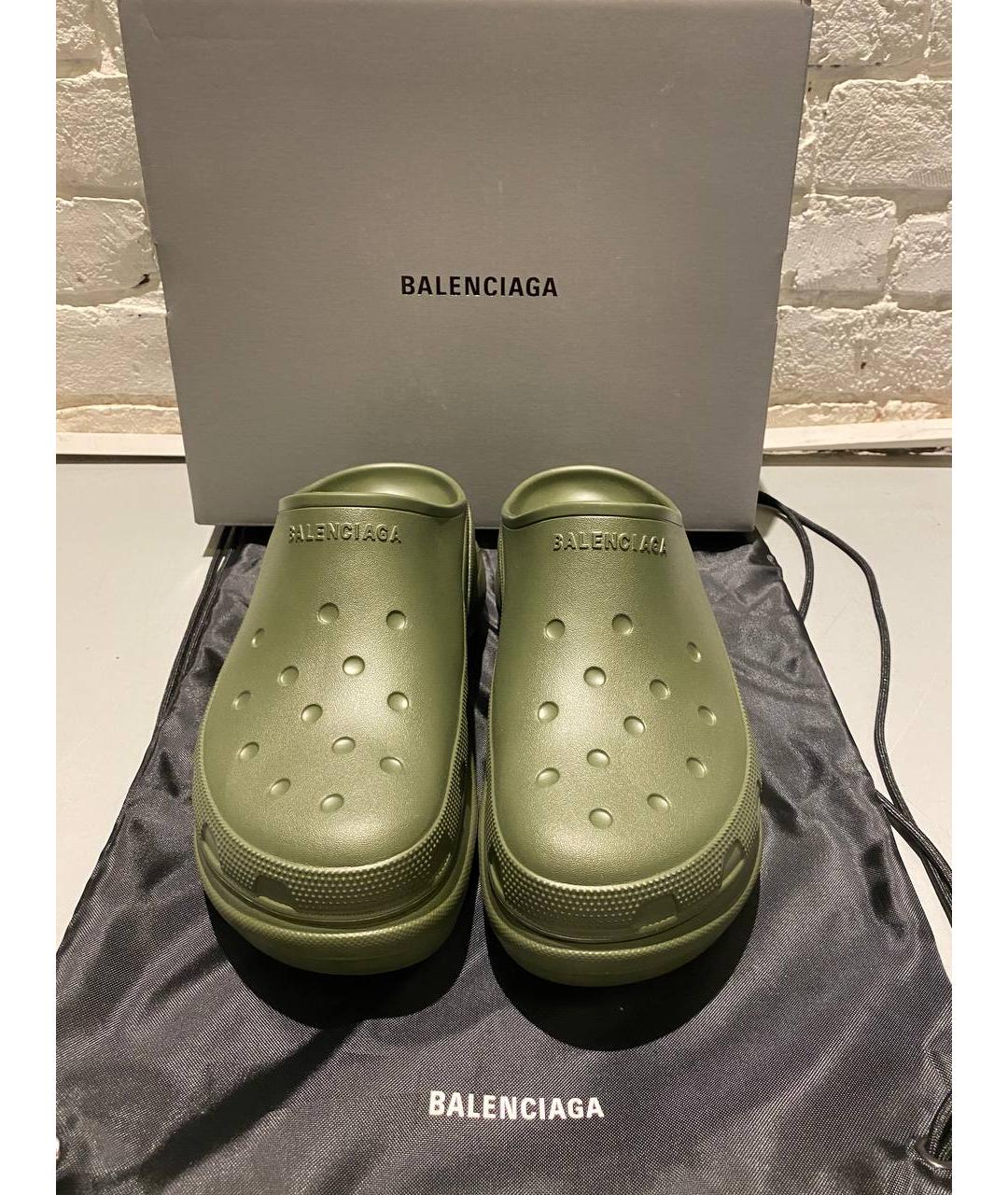 BALENCIAGA Зеленые резиновые сандалии, фото 4