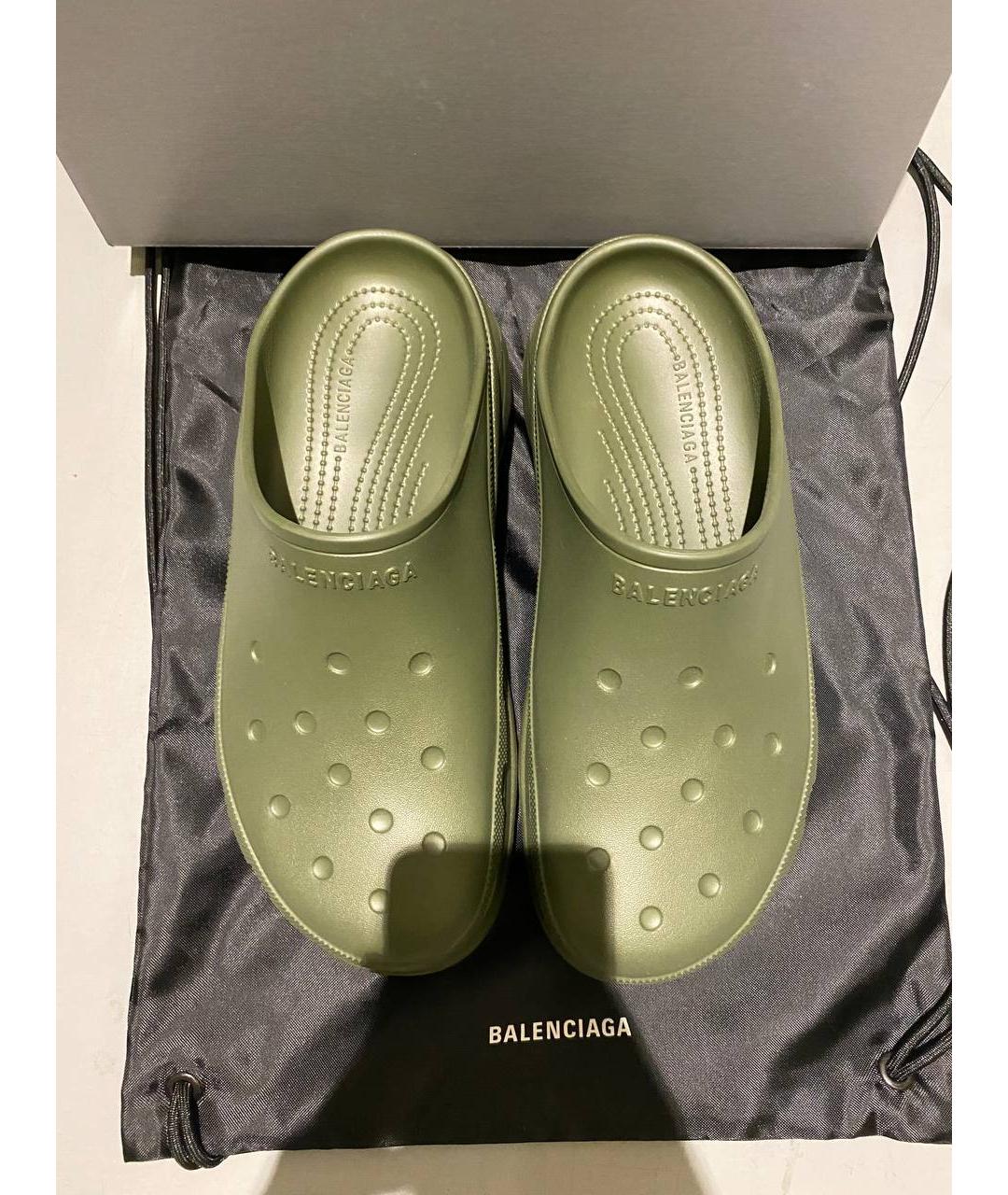 BALENCIAGA Зеленые резиновые сандалии, фото 3