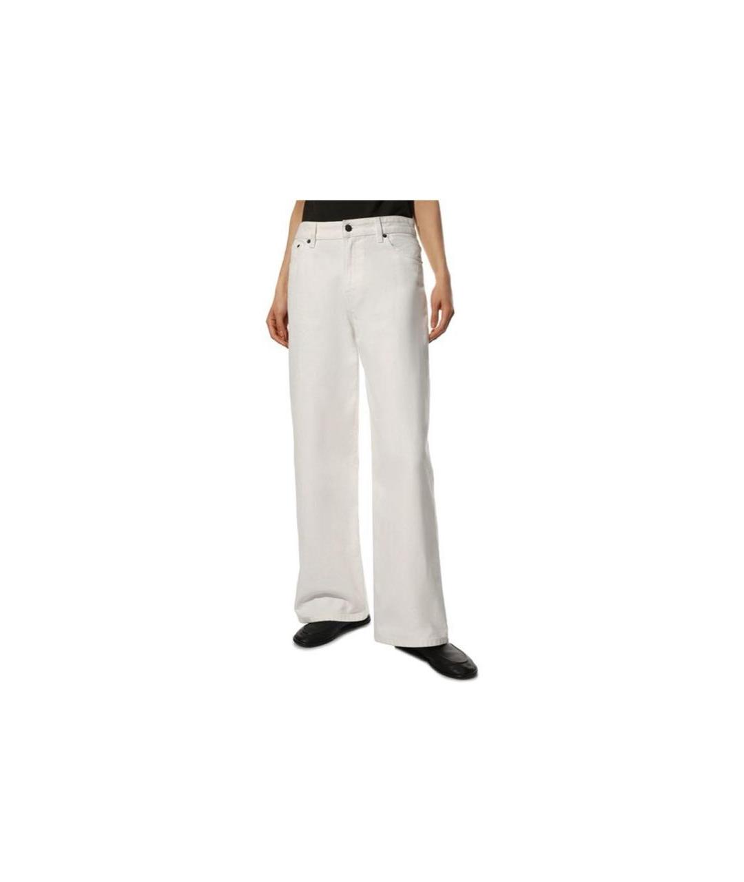 THE ROW Белые хлопковые прямые джинсы, фото 4