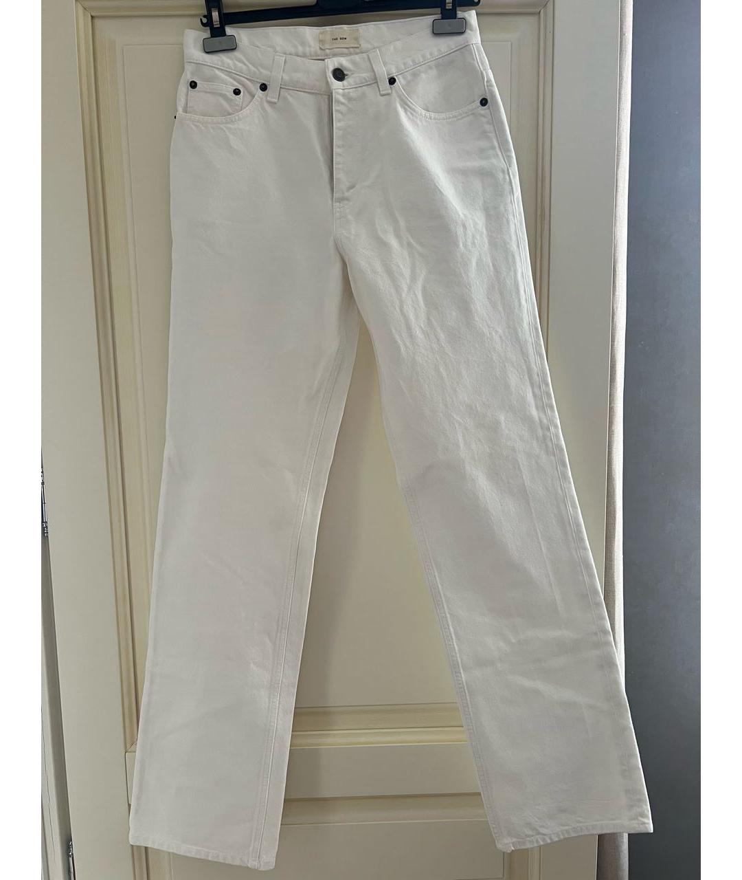 THE ROW Белые хлопковые прямые джинсы, фото 5