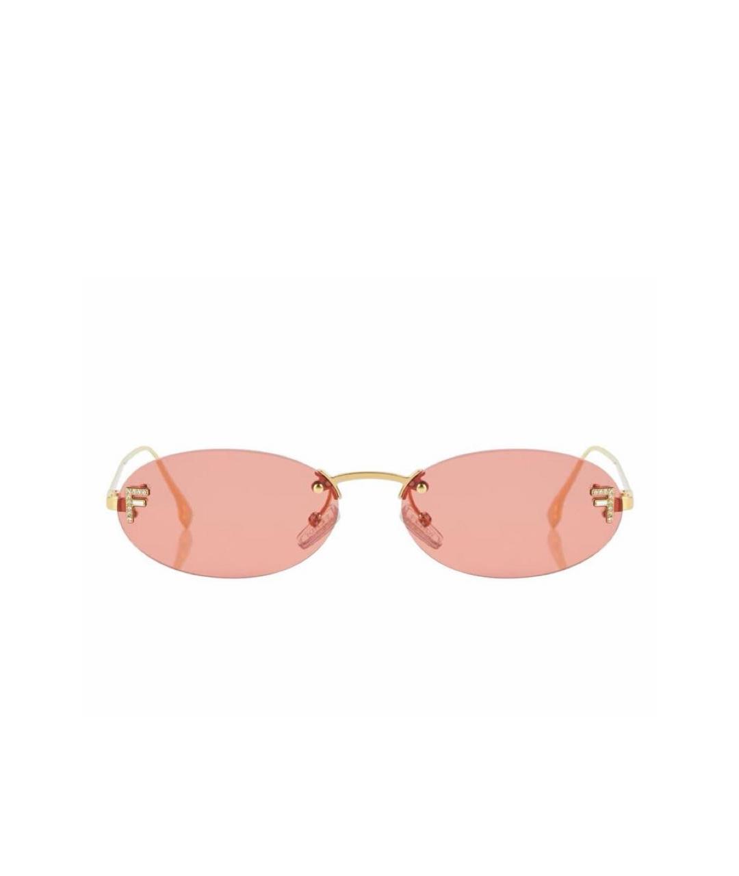 FENDI Красные металлические солнцезащитные очки, фото 3