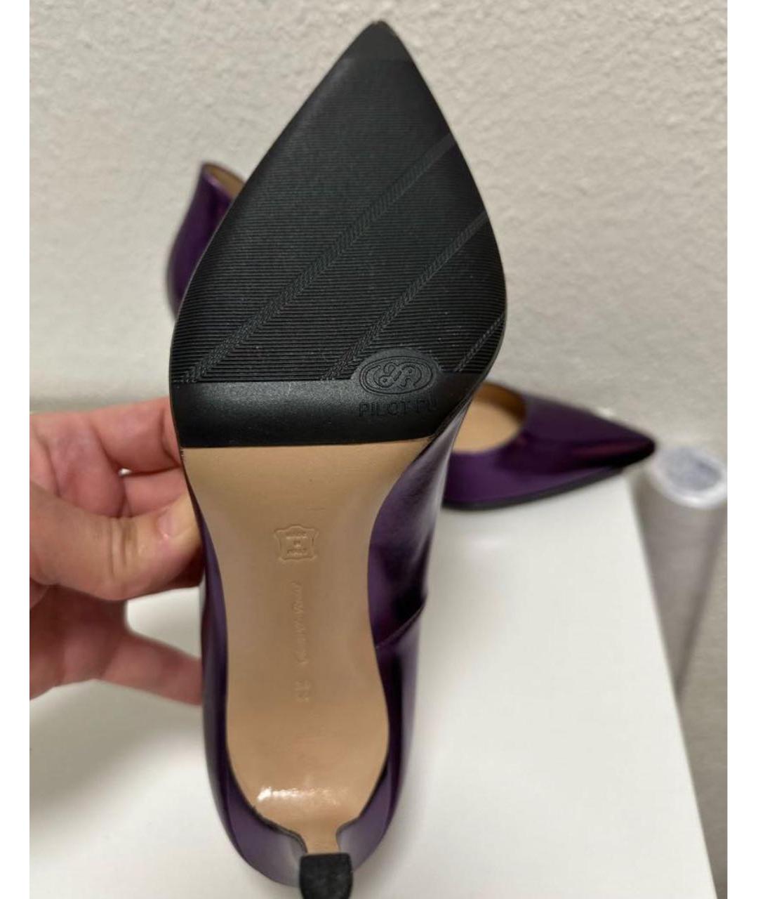 GIANVITO ROSSI Фиолетовые кожаные туфли, фото 6