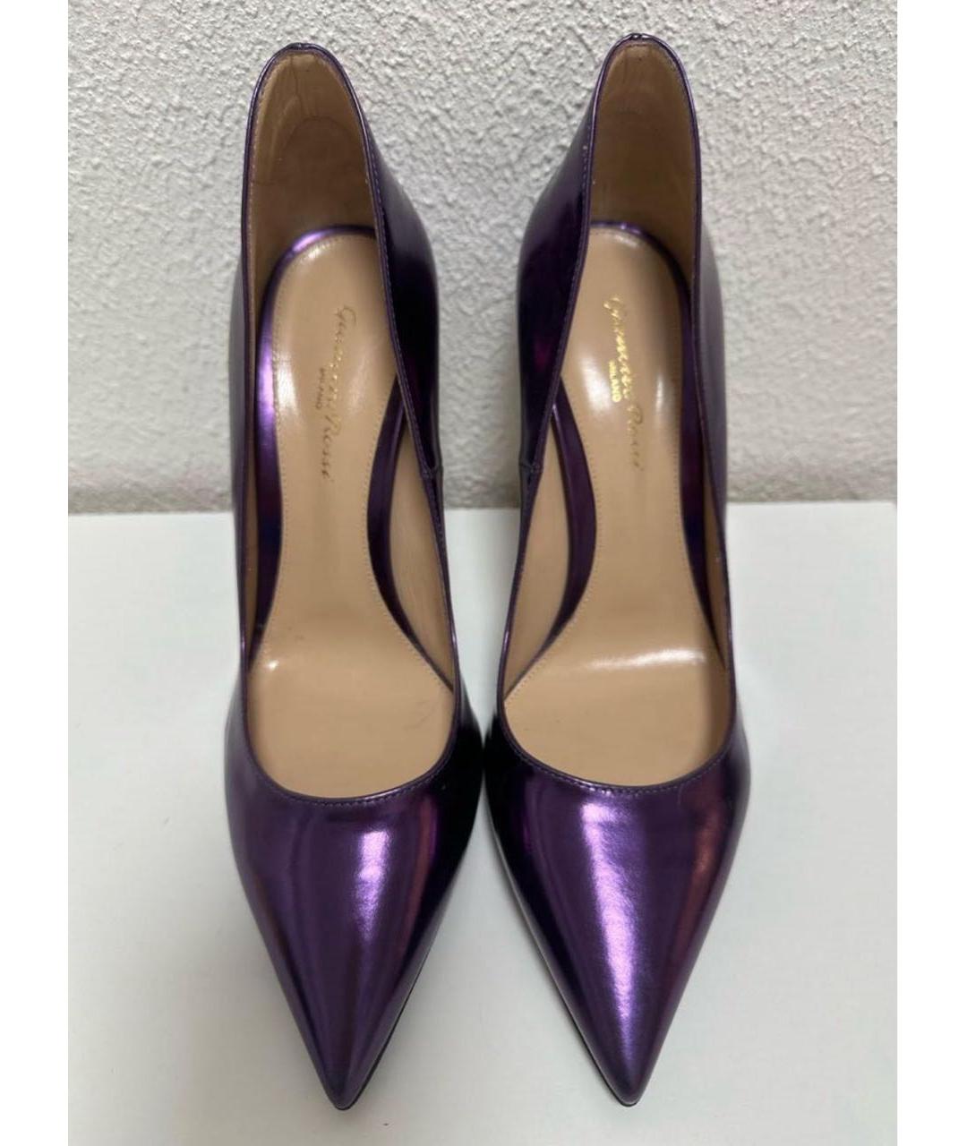 GIANVITO ROSSI Фиолетовые кожаные туфли, фото 2